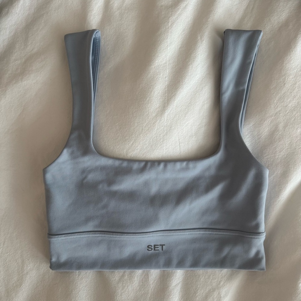SET Active Light Blue Scoop Neck Sports Bra